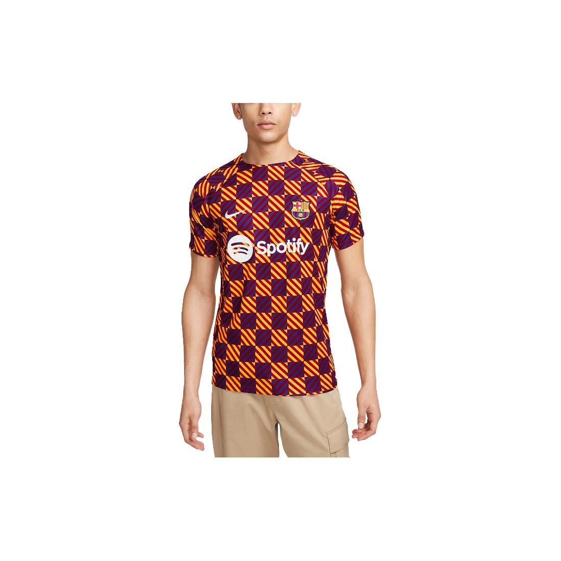 Nike Barcelona FC Pre Match Soccer Jersey Orange Men s DR4902-729 M