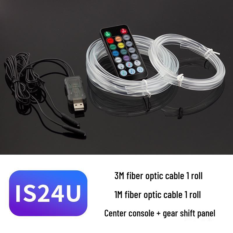 USB Voice-Controlled Car Ambient Light Strip: Wireless, Colorful Rhythm & Remote-Controlled Interior Light Guide
