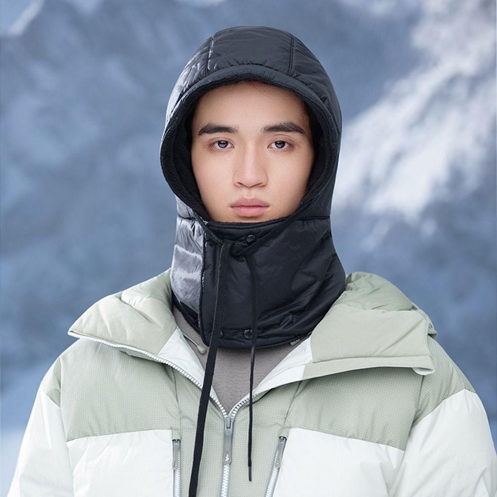 Fashion Winter Warm Hat Thickened Windproof Ear Protection Hat Keep Warm Neck Warmer Integrated Scarf Hat Set Outdoor