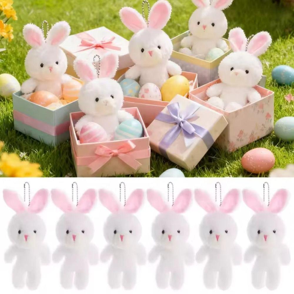 10Pcs Keyring Little Rabbit Plush Toy Stuffed Easter Party Bunny Plush Dolls  Girl