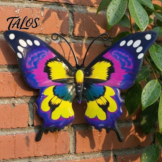 Rustproof Metal Wall Art Butterfly Decor for Garden Yard Patio, Large Iron Patio Decorations Hanging Sculpture, Outdoor Fence Farmhouse Decorative