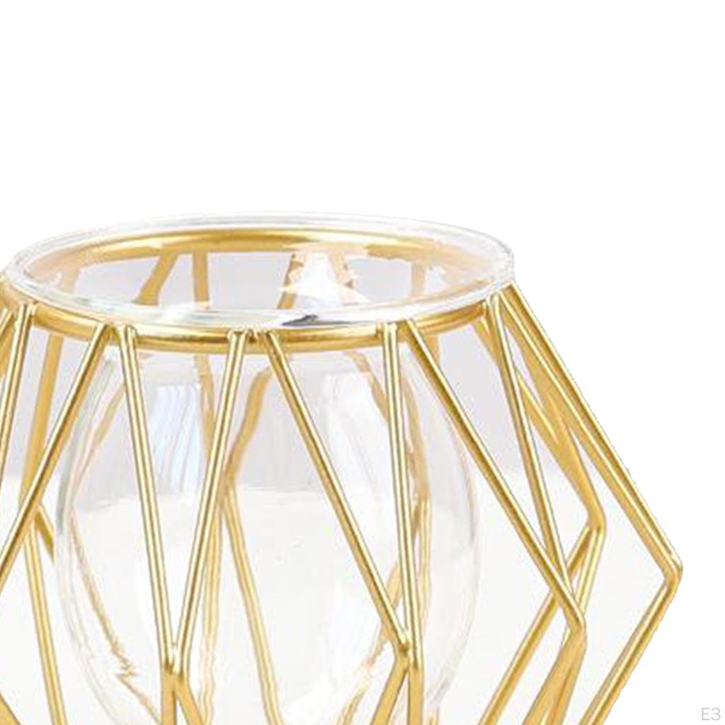 3D Geometric Tabletop Flower Vase, Terrarium Air Holder Glass Display Er Table Centerpiece