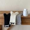 Female Spring and Autumn Pure Color Sweet Velvet Bow Double Wood Ear Edge In The Tube Pile Socks