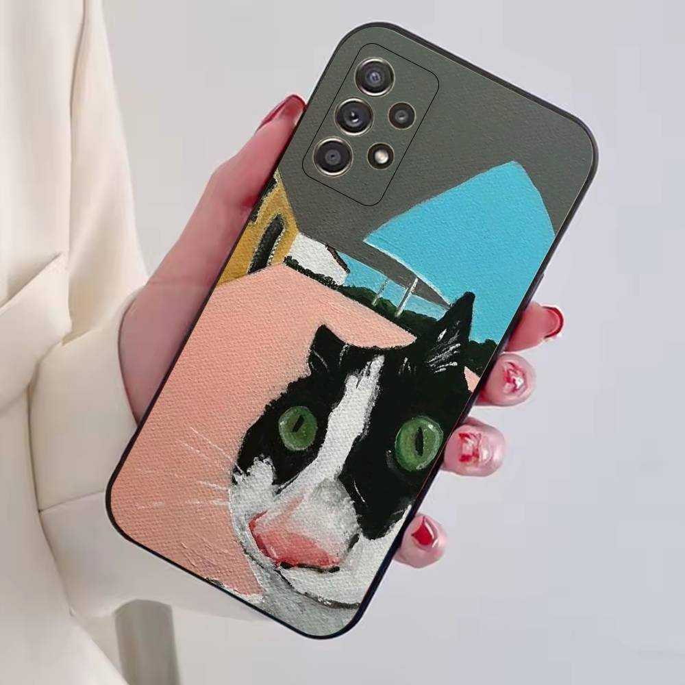 Cat Memes F-Funny Cute Phone Case For Samsung S25,S24,S21,S22,S23,S30,Ultra,S20,Plus,Fe,Soft Silicone Black Cover