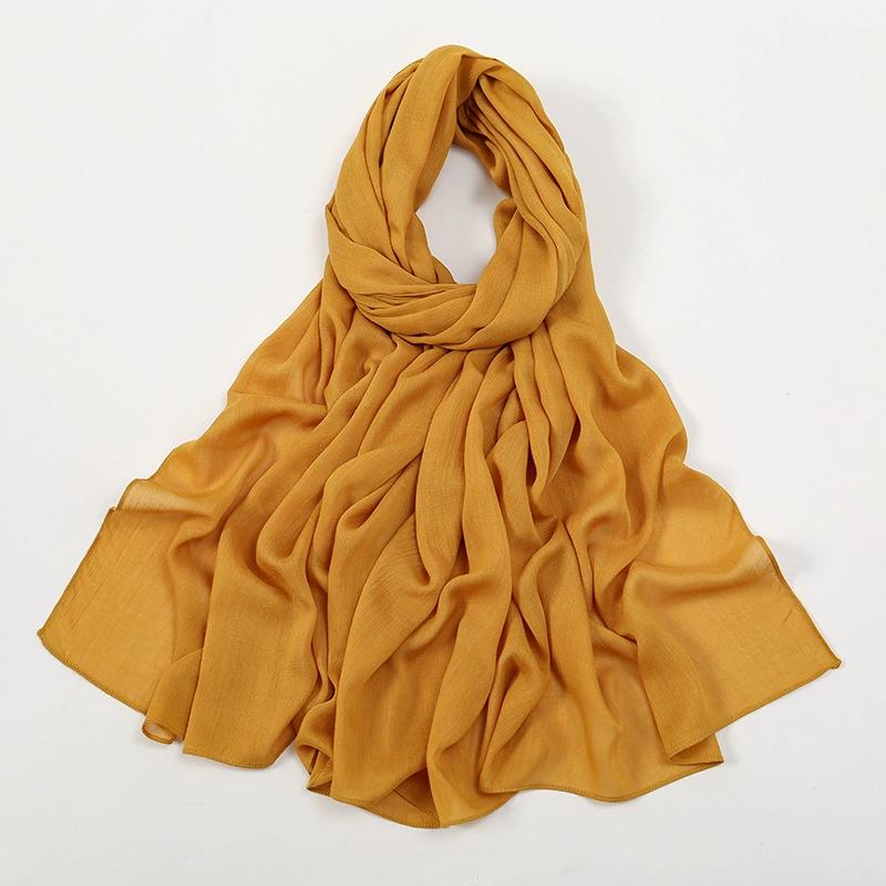 Премиальная бамбуковая модальная хиджаб-шарф для женщин, однотонный мусульманский модный головной платок для женщин, тюрбан-хиджабы, дышащий шарф, Ислам, Рамадан