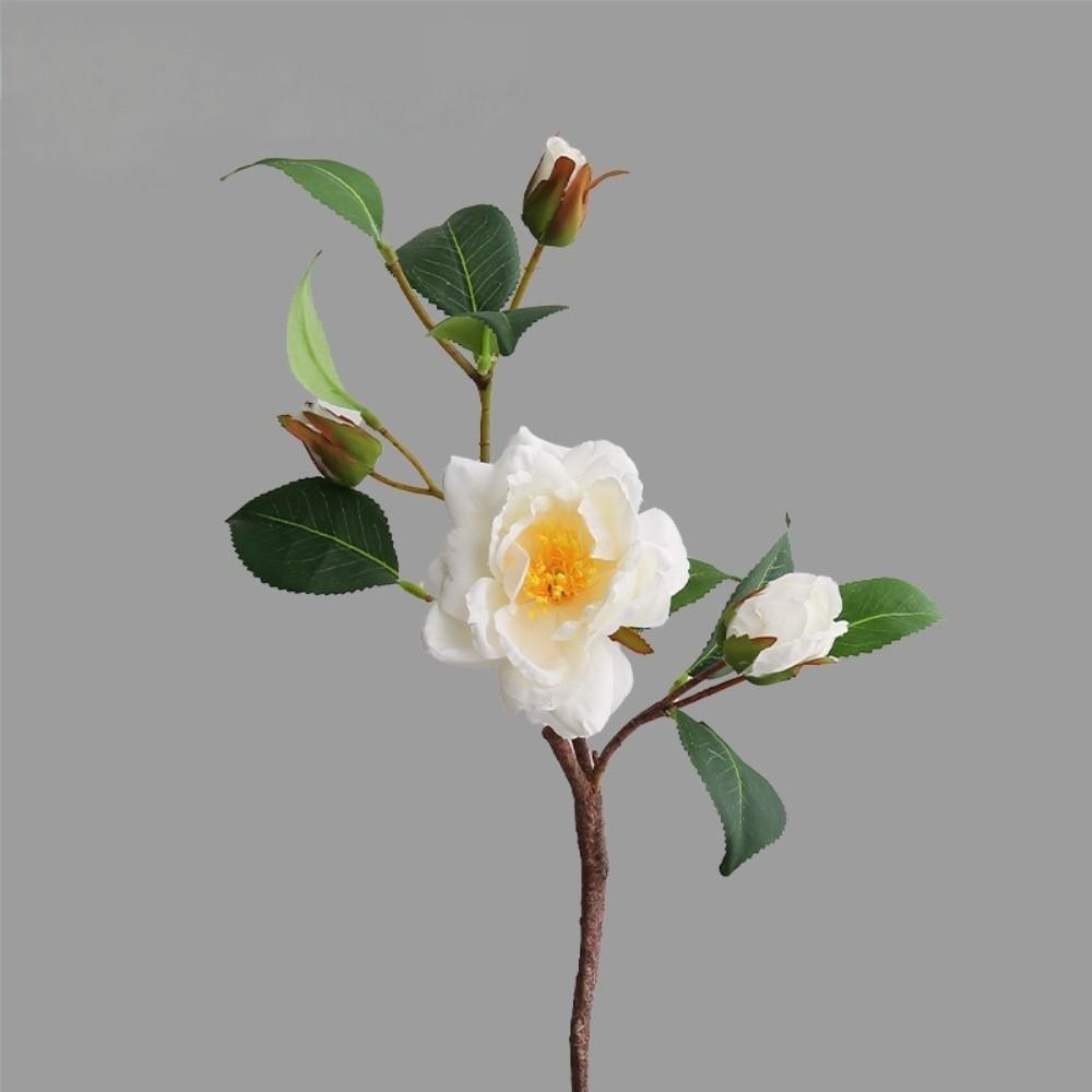 Plastic Silk Camellia Flower 52cm Fake Flowers Artificial Flower Branch Wedding Decor