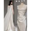 Satin light Hochzeitskleid Französisch weiß Super Fee Trägertop Mori Out Garn 1011 Neues Sommer-Lazy-Design-Kleid
