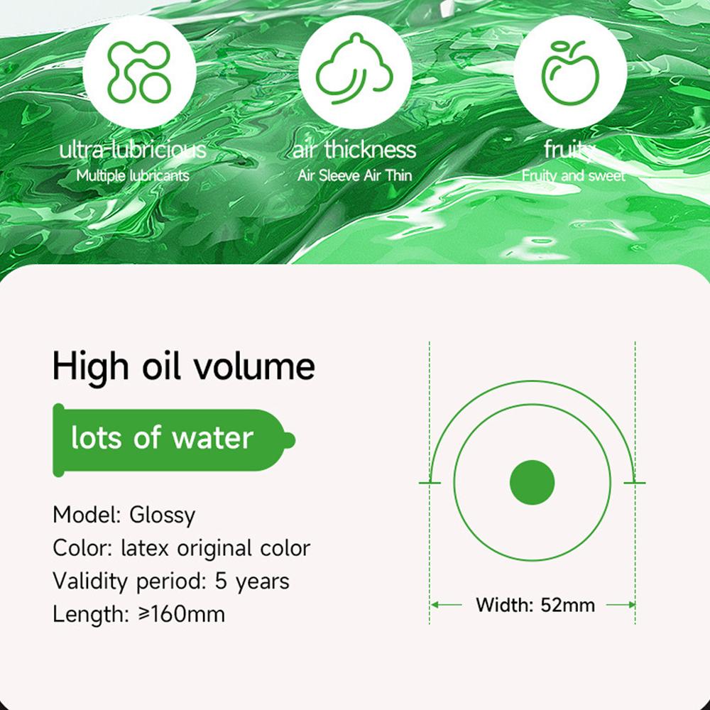 Lubrifiere Lubrifiere Prezervativ Latex Natural Ultra-subțire Prezervativ 52mm lubrifiere Sex Sigur Produs Sexual pentru Bărbați