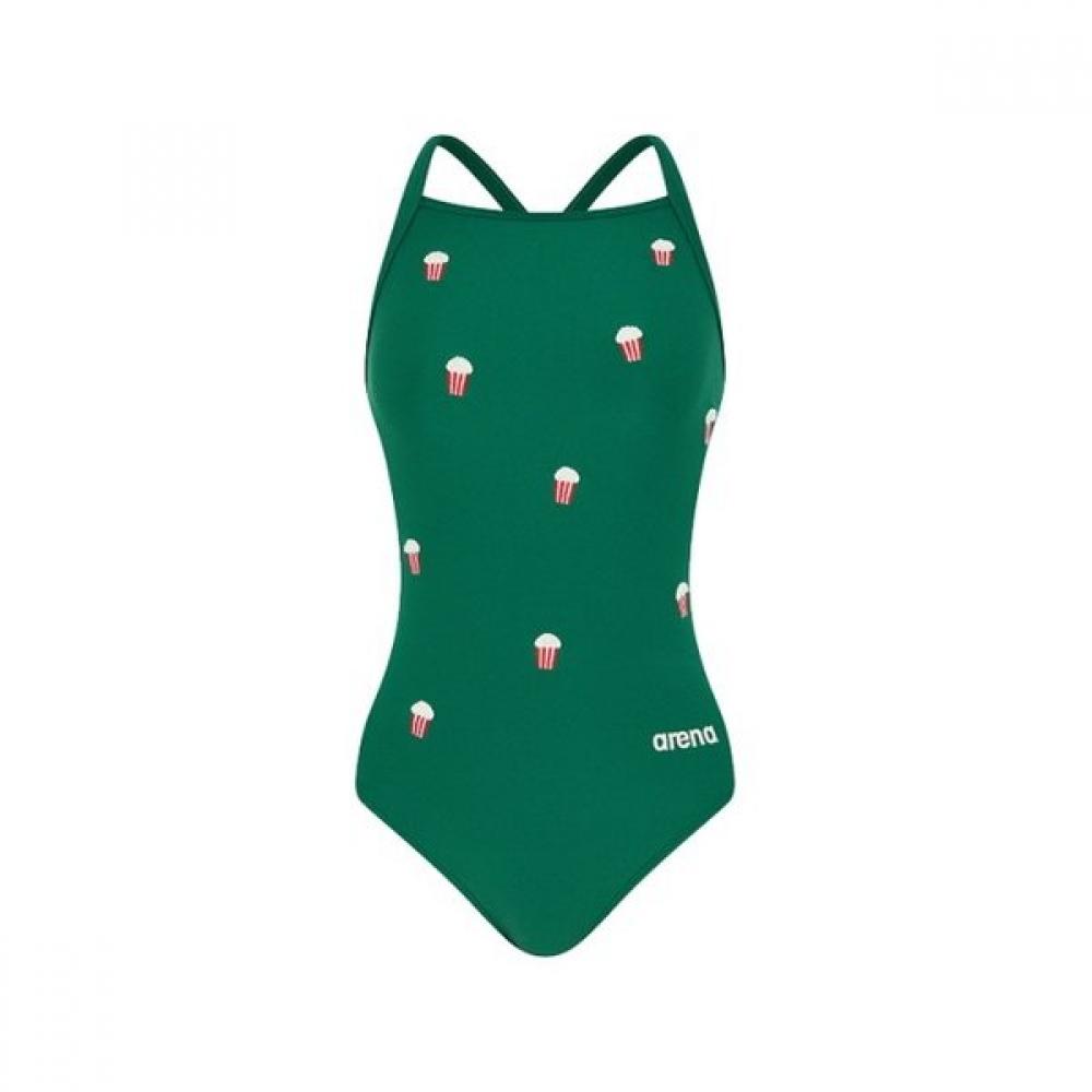 

Arena Fluffy Friends 2 Swimmer One Piece Single Cross Strap Back A5sl1co02 Grn painted/100