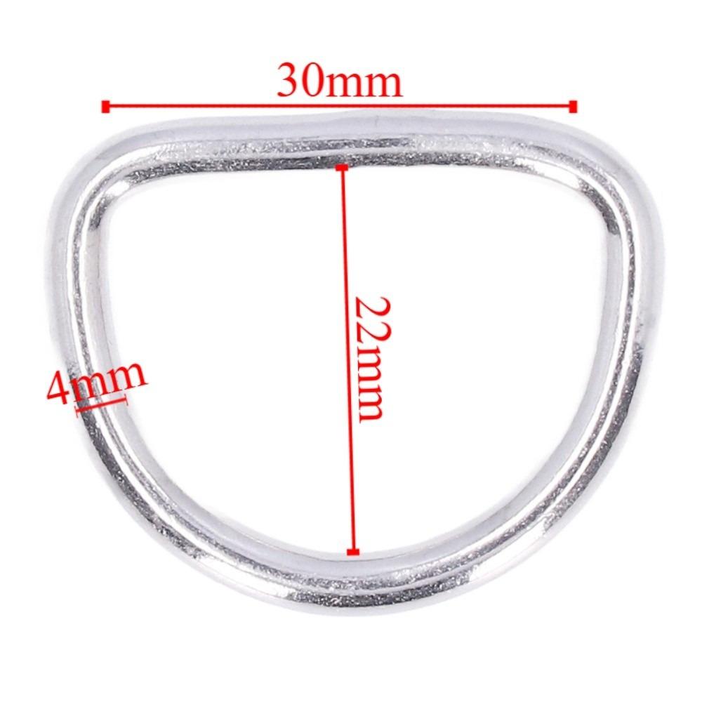 10 Pcs Smooth Welding D Ring Solid Metal Rings  for Camping Belt, Dog Leashes, Macrame
