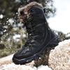 Mens Winter Snow Boots High Top Warm Fleece Lined Combat Style Outdoor Hiking Shoes Cold Weather