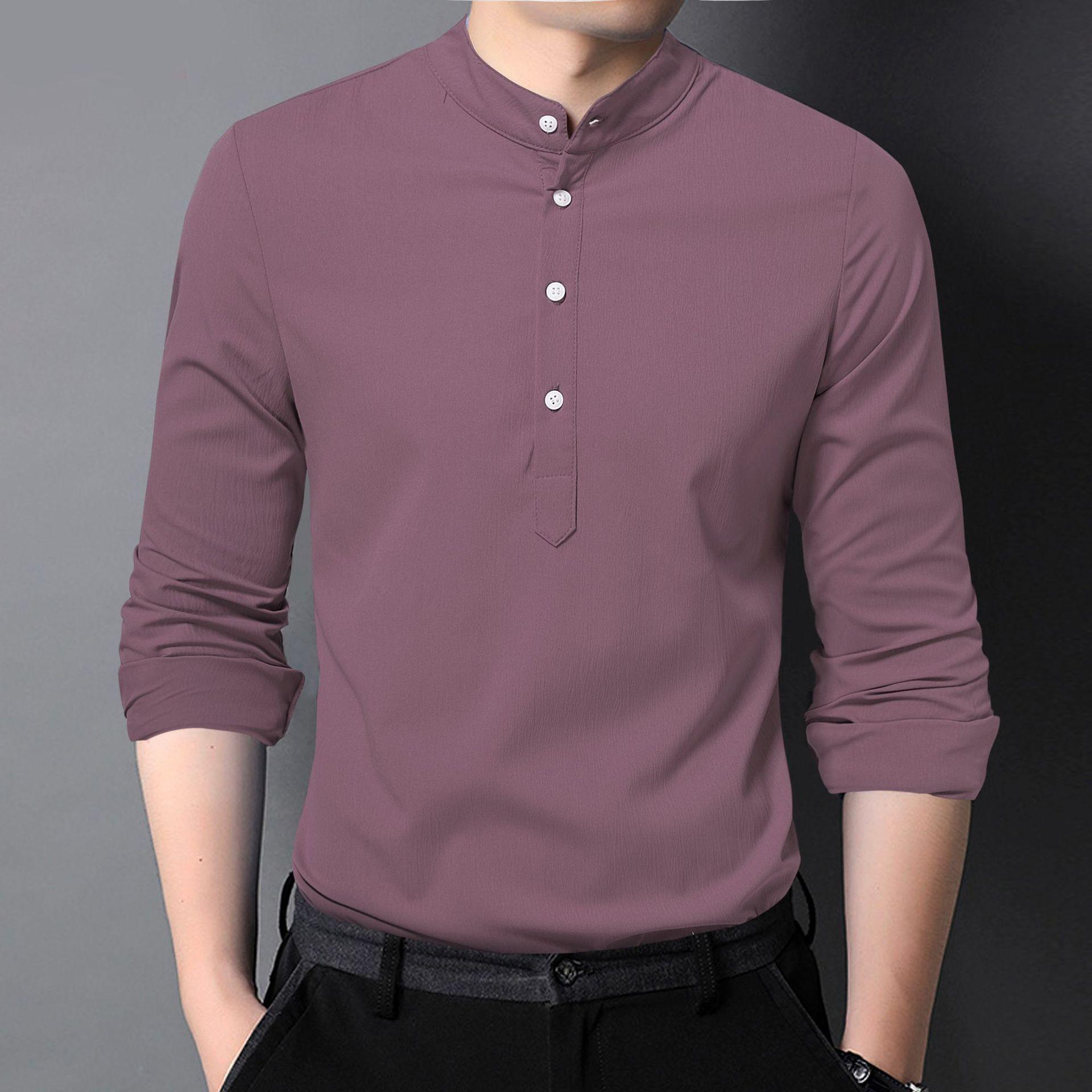 

Мужские льняные рубашки Henley с длинным рукавом, хиппи, йога, летняя пляжная повседневная футболка Henleys 5XL фиолетовый