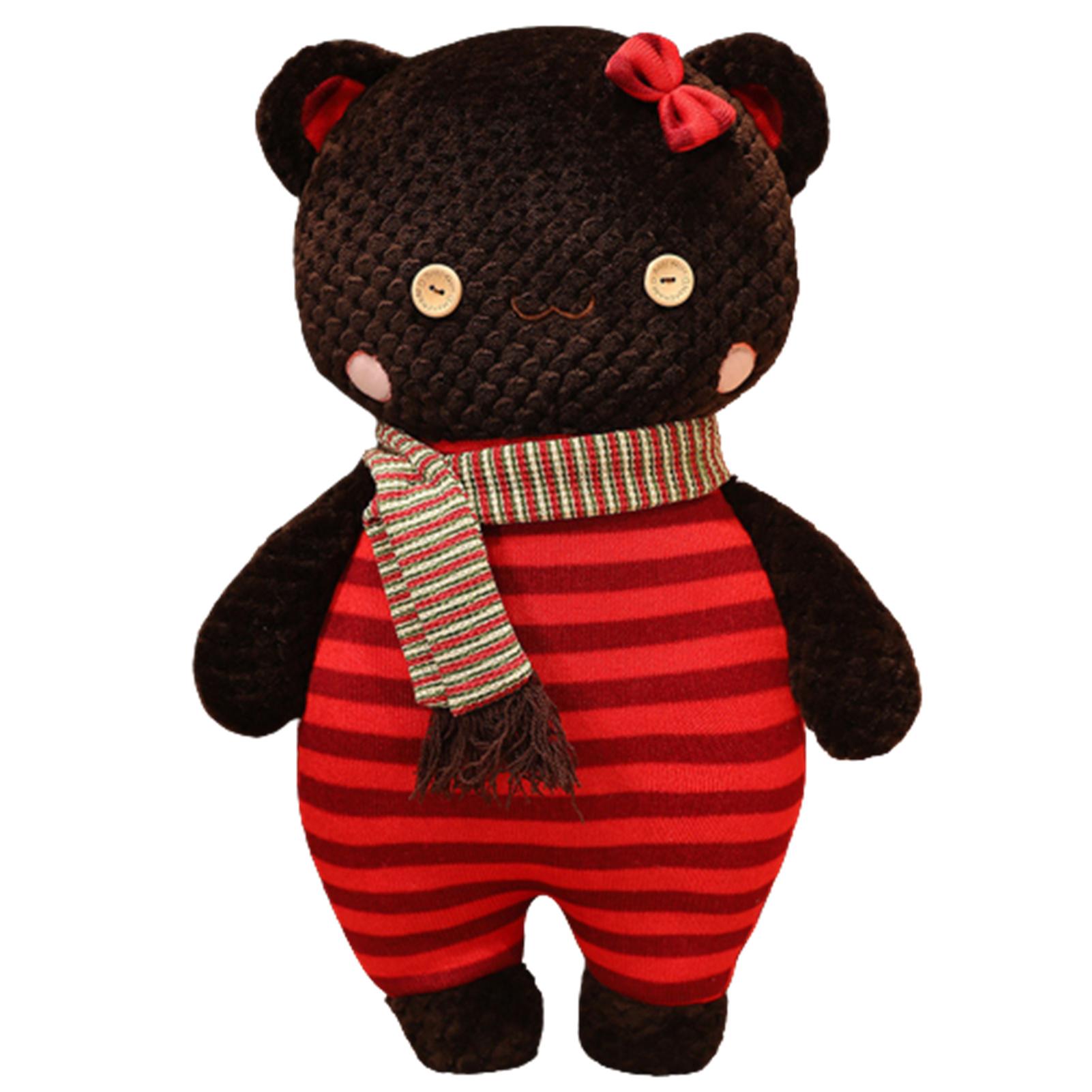 

Adorable Scarf Bear Plush Doll Soft Stuffed Toy Kid Hugging Pillow Gift Close Your Eyes красный