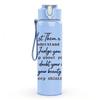 1PC Inspirational Quote Text Print 750ml Color Plastic Sports Water Bottle Leakproof Flip Straw Lid Suitable for Sports Office Home Use
