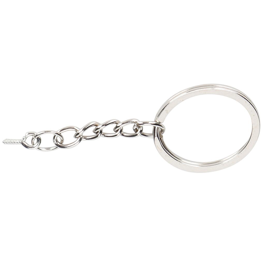 10pcs Key Ring Alloy Key Chain Ring Parts with Screw Eye Pin Connector DIY AccessoriesSilver 25mm / 1in