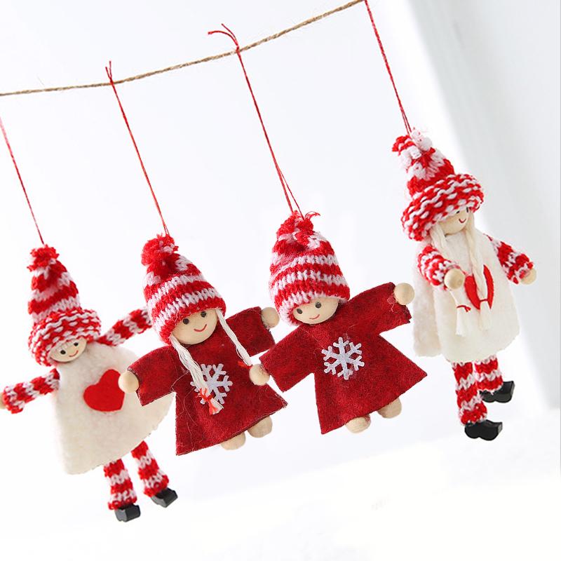 2 Stück Niedlicher Weihnachts-Hängeengel Gesichtsloser Weihnachtsmann Puppe Ornament Weihnachtsbaumdeko Für Zuhause Figuren Kinder Neujahrsgeschenk Zubehör