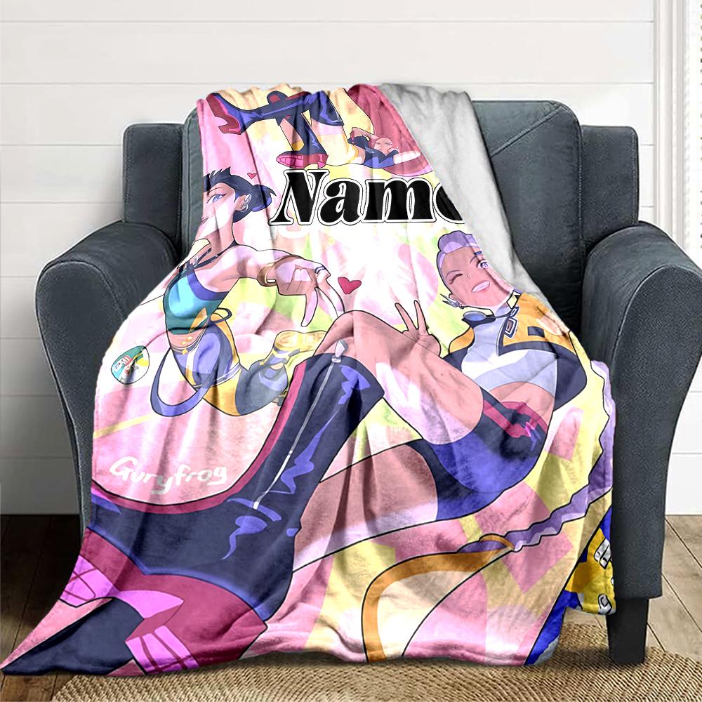 Custom Name Name'S Dynamic Duo Party Blanket For Couch Bed Plush Cozy Fuzzy Blanket Super Soft Warm Blankets For Fall And Winter 0916208
