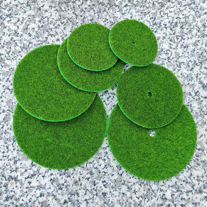 5 Stück runder Kunstrasen, Moosimitat, Miniaturlandschaft, Grüne Pflanzen, Outdoor-Teppich, DIY-Dekorationsmaterial