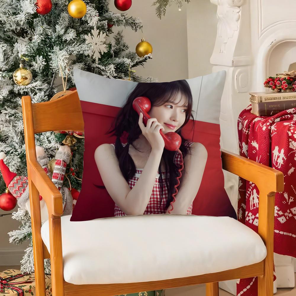 Singer LLee Ji Eun IU Fun Beautiful Pillow Case Silky Short Plush With Invisible Zipper Dustproof Sofa Cushion Cover