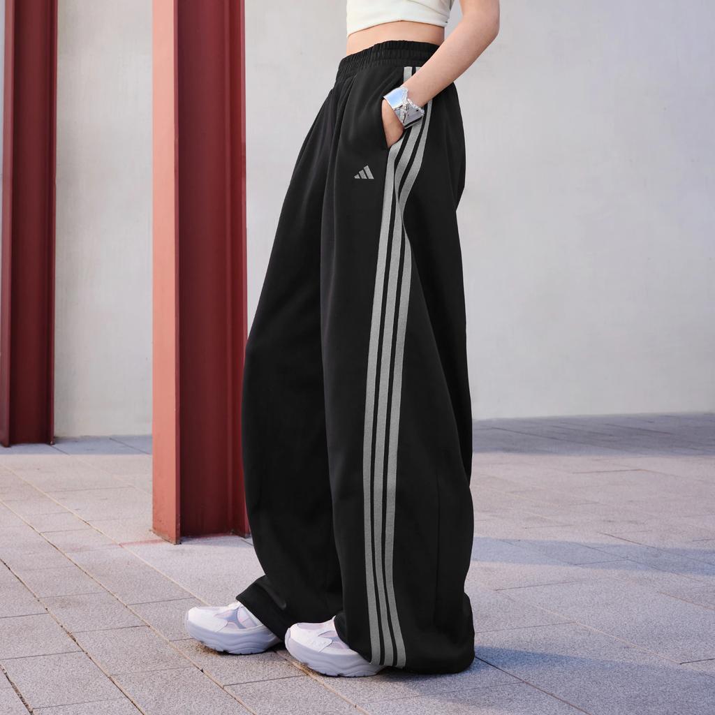Adidas Dance Interlock Pant Three Stripe Loose Fit Banana Pants Twisted Drawstring Casual Pants Women pants KR7594