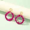 European & American Style Crystal Beaded Retro Hoop Earrings