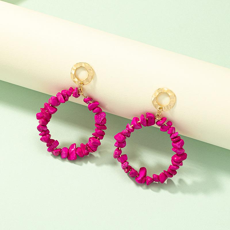 European & American Style Crystal Beaded Retro Hoop Earrings