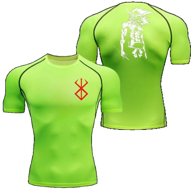 Guts Clothing Fitness Compression Running T-Shirt Men Tops Bat Printing T Shirts Quick-Drying Gym Sportswear Jersey Tee for Male