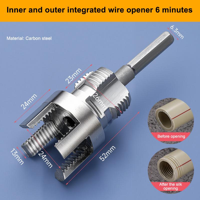 Universal 1/2 3/4 PPR PVC Pipe Threader, One Piece Internal and External Thread Die Tool