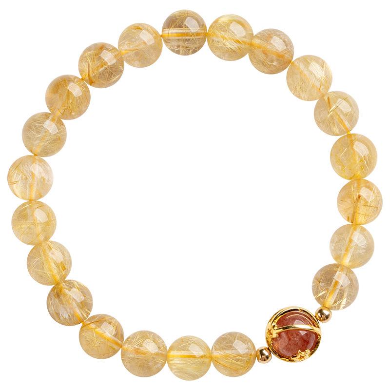 

Citrine Rutilated Quartz Beaded Bracelet for Women