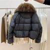 Europe and the United States new high-end big fur collar foreign gas cotton-padded clothes women's short thickened warm cotton-padded jacket jacket