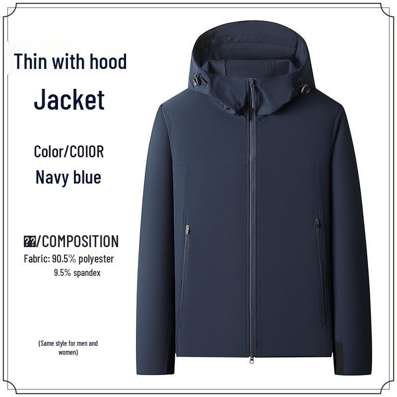 Custom Logo Outdoor Hooded Lightweight Jacket: Breathable, Comfortable, Skin-Friendly for Camping and Team Activities