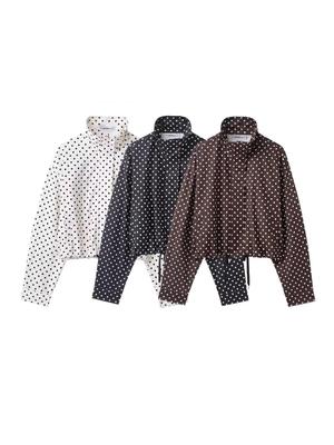 2025 Autumn/Winter Retro Polka Dot Women's Bubble Gauze Shorts Set