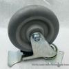 Silent Grey Dome Swivel Caster with TPR Flat Brake, Double Bearing, Medium Duty.