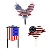 Fourth of July Garden Stake Stars And Stripes Eagle Yard Art Stake American Patriotic Stake for Backyard Lawn Decoration