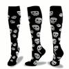 1/4 Pairs Men Women Compression Socks Fashionable Print Suitable Running Hiking Cycling Sports Compression Socks On the Knees