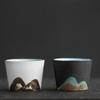Glaze Painting Landscape Master Cup Single Cup Coarse Pottery Personal Special Ceramic Building Cup Teacup Tea Bowl Kung Fu Tea Set Gift Box