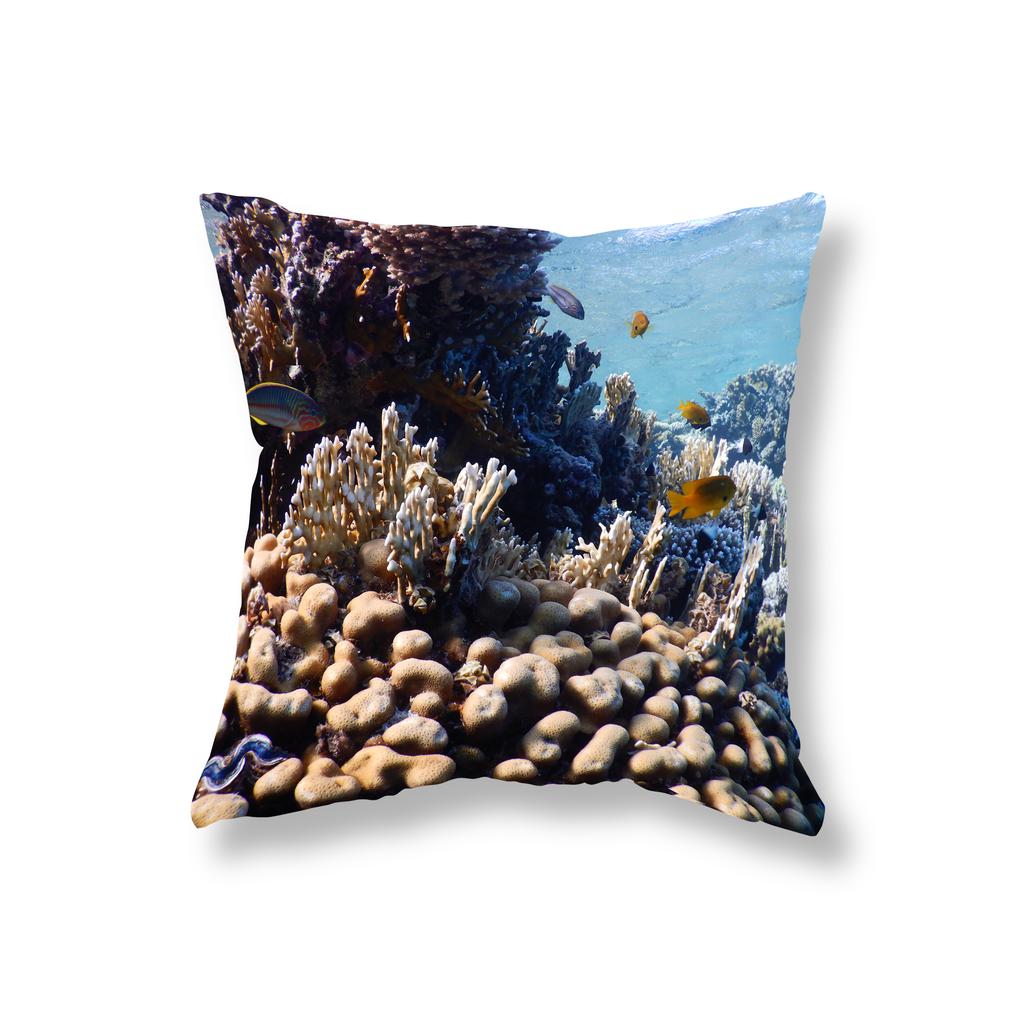 Coral Fish Marine Life Pillowcase Sofa Decoration Office Gaming Chair Cushion Cover Room Bedside Home Decor Pillowcase 45x45cm