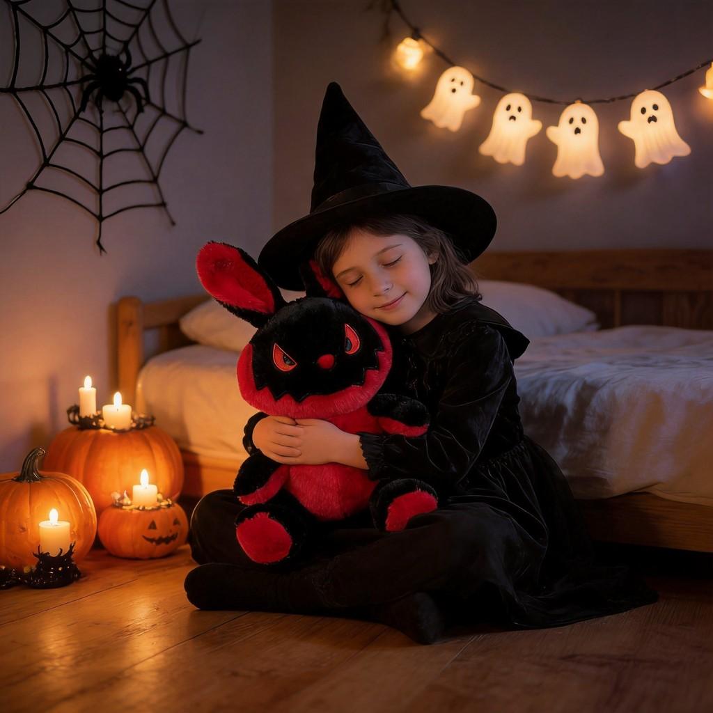 Plush Halloween Bunny Toy With Pp Cotton Filling For Kids And Holiday Decor