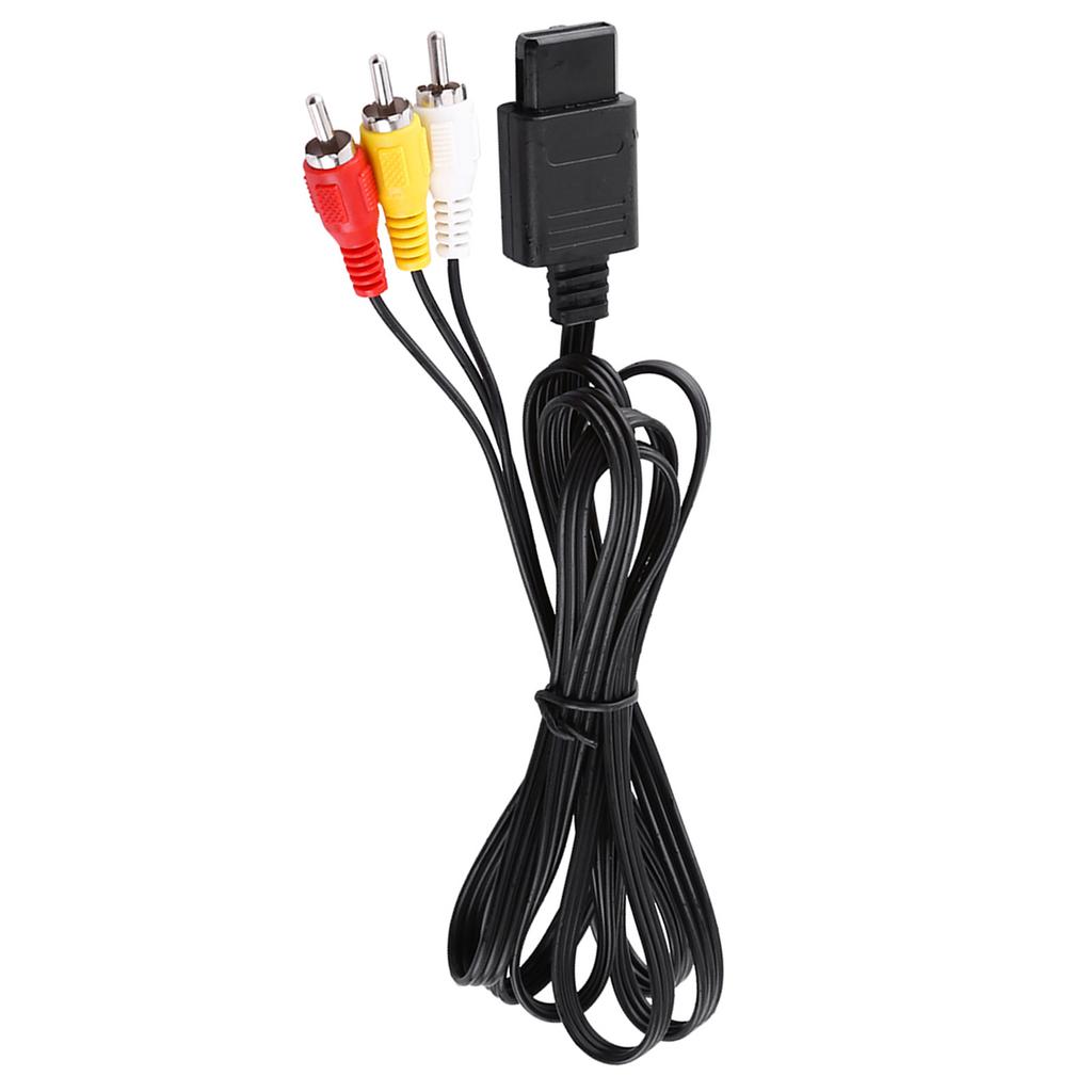 AV Composite Cable  Video  Cord for  N64 with  Thick Flexible Jacket Color Coded Connectors 1.8m Length