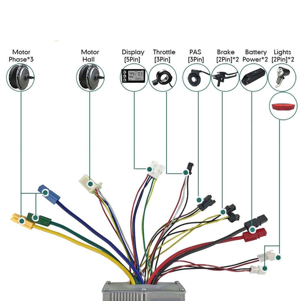 Electric Bike Conversion Kit 35A Controller S866 LCD Display Panel Set for Mountain Bike Scooter 1500W Motor
