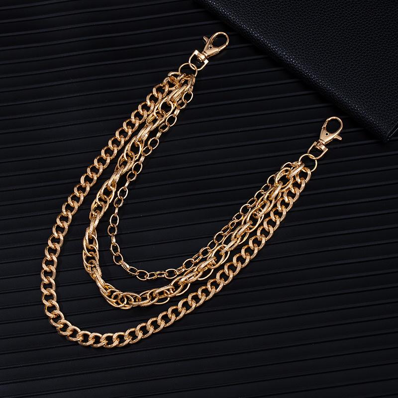 Moda Popular Corrente de Calça Multi-Camadas Hip-Hop Corrente para Jeans Corrente de Cintura Tendência Cool Masculina e Feminina Acessórios para Cintura de Calça