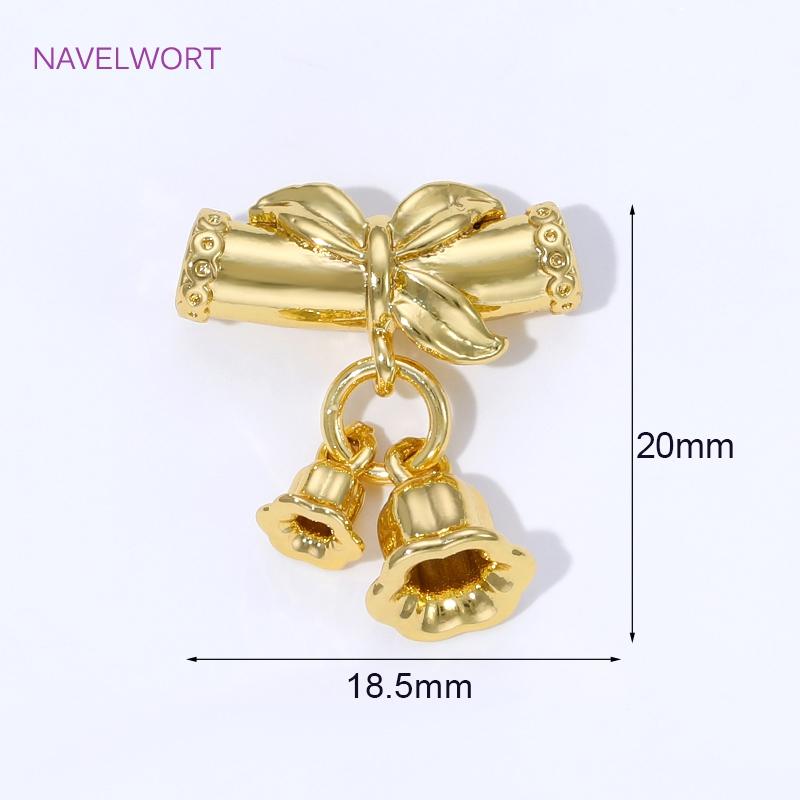 

18K Gold Plated Brass Pendant Bails Connector,Bail For Jewelry,Tube Bead With Charms,DIY Bracelet Necklace Making Findings 2 pieces