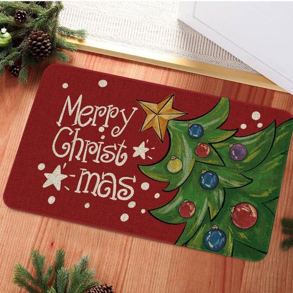 2D Flat Printed Christmas Floor Mat Non-Slip 3D Illusion Rug Round Vortex Carpet Outdoor