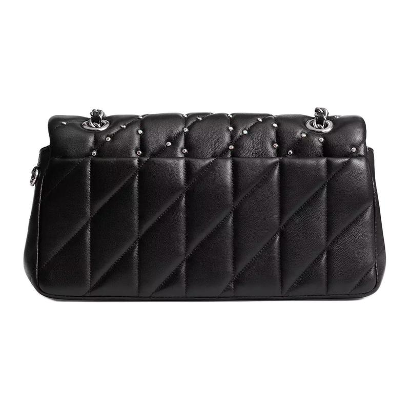 Coach Tabby 26 Metal Logo Magnetic Snap Nappa Leather Shoulder Crossbody Bag Medium Women's Black