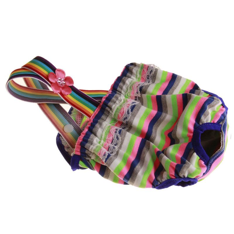 Cute Pet Stripes Printing Straps Physiological Pant for Dogs
