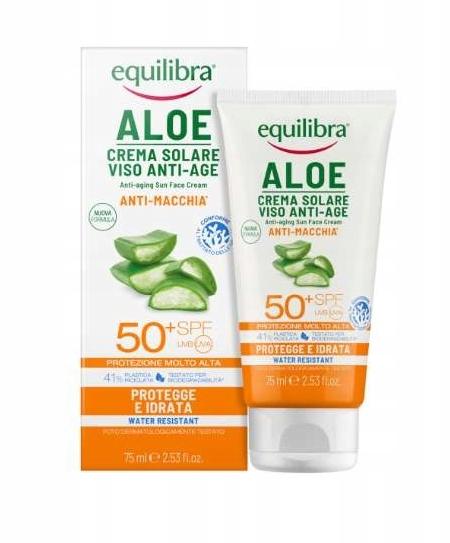 Crème solaire anti-âge Equilibra Aloe Vera SPF 50+ 75 ml