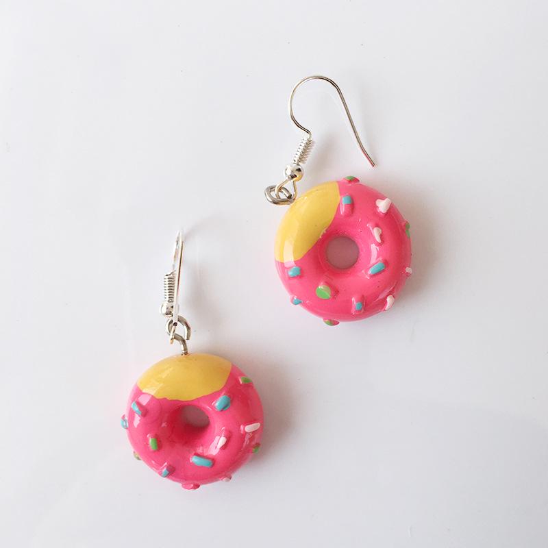 Fashion Cute 3D Cake Resin Drop Earrings for Women Girls Funny Donuts Cookies Food Shape Dangle Earring Party Jewelry Gifts
