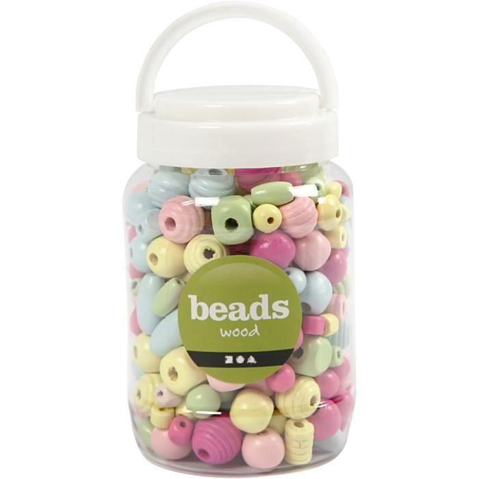 Beads - Creotime - Multicolor - 175 Grams - Wood - For Children