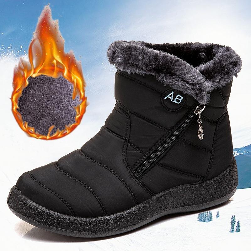 Plus Size Winter Warm Women's Snow Boots Women's Side Zipper Waterproof Cotton Boots Women's Shoes