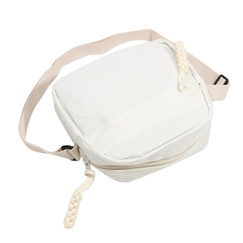 Simple Versatile Crossbody Bag Fashionable Casual Small Square Bag Personalized Commuting Shoulder Bag Corduroy Unisex Handbag